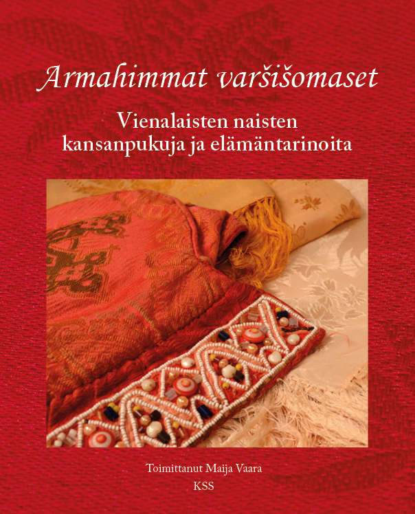 Punainen kirjan kansi, jossa lukee Armahimmat varsisomaset ja kannessa on kuva vaatteesta