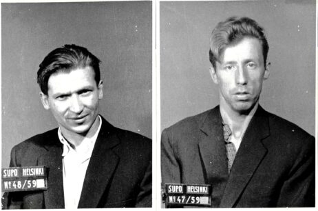 Pekka Tupitsinin ja Vilho Forssellin pidätyskuvat. Suojelupoliisin arkisto.